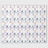 Papier Cadeau "J'aime la gymnastique" de la fille Envelopper le (Plat)