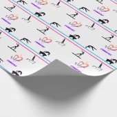 Papier Cadeau "J'aime la gymnastique" de la fille Envelopper le (Coin)