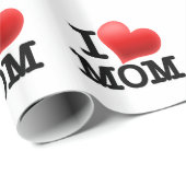 Papier Cadeau J'aime la maman (Coin rond)