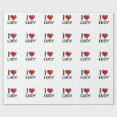 Papier Cadeau J'aime la rétro conception de Lucy Digital (Plat)