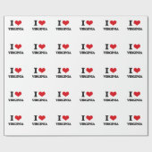 Papier Cadeau J'aime la Virginie (Plat)