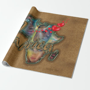 Papier Cadeau J'aime l'Afrique en tout-sur-impression