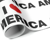 Papier Cadeau J'aime l'Amérique (Coin rond)