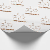 Papier Cadeau J'aime le chocolat (la molécule chimique de (Coin)