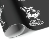 Papier Cadeau J'Aime Le Déplacer Funny Cow Pun Dark BG (Coin rond)