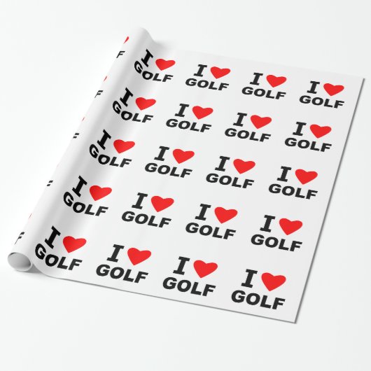 Papier Cadeau J'aime le golf (Déroulé)