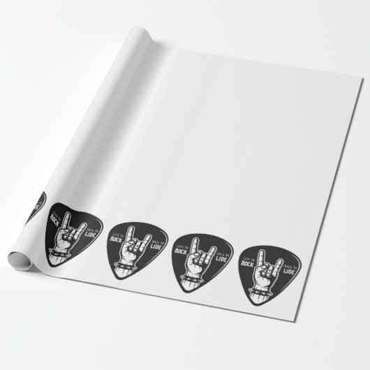 Papier Cadeau J'aime le rock (Déroulé)