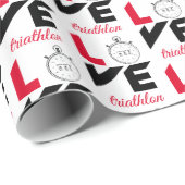 Papier Cadeau J'aime le triathlon (Coin rond)