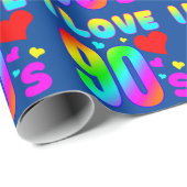 Papier Cadeau j'aime les années 90 (Coin rond)