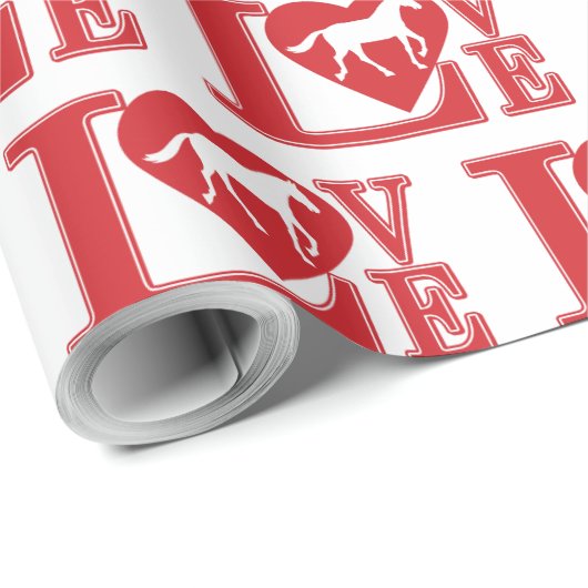 Papier Cadeau J'aime les chevaux (Coin rond)