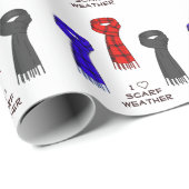 Papier Cadeau J'Aime Les Écharpes ! (Coin rond)