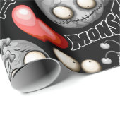 Papier Cadeau J'aime les monstres parce que les gens aiment les  (Coin rond)