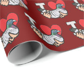 Papier Cadeau J'aime les pigeons (Coin rond)