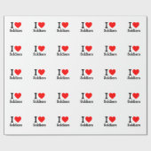 Papier Cadeau J'aime les soldats (Plat)