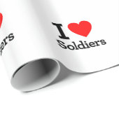Papier Cadeau J'aime les soldats (Coin rond)