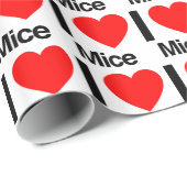 Papier Cadeau j'aime les souris (Coin rond)