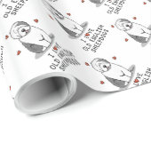 Papier Cadeau J'aime les vieux bergers anglais (Grey 1) mignonne (Coin rond)