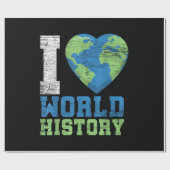 Papier Cadeau J'aime l'histoire du monde (Plat)