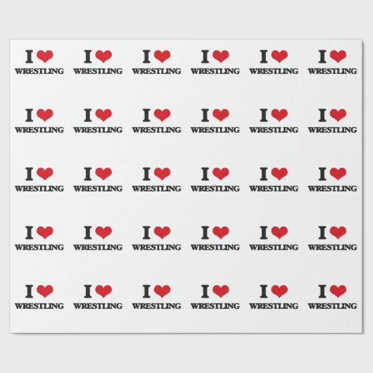 Papier Cadeau J'aime lutter (Plat)