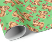 Papier Cadeau J'aime ma bouffe de bouffe (Coin rond)