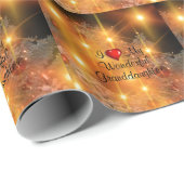 Papier Cadeau J'aime ma merveilleuse petite-fille (Coin rond)