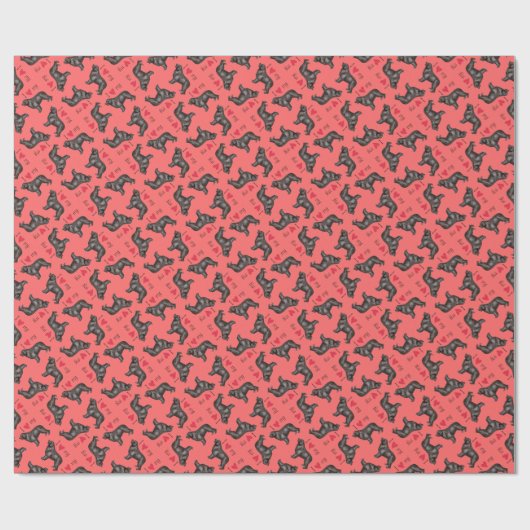 Papier Cadeau J'aime ma Terre-Neuve (Plat)