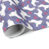 Papier Cadeau J'aime mes Grands Pyrénées (Coin rond)