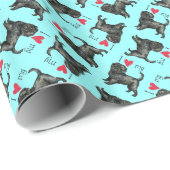 Papier Cadeau J'aime mon Affenpinscher (Coin rond)