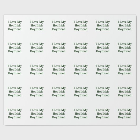 Papier Cadeau J'aime mon ami irlandais chaud (Plat)