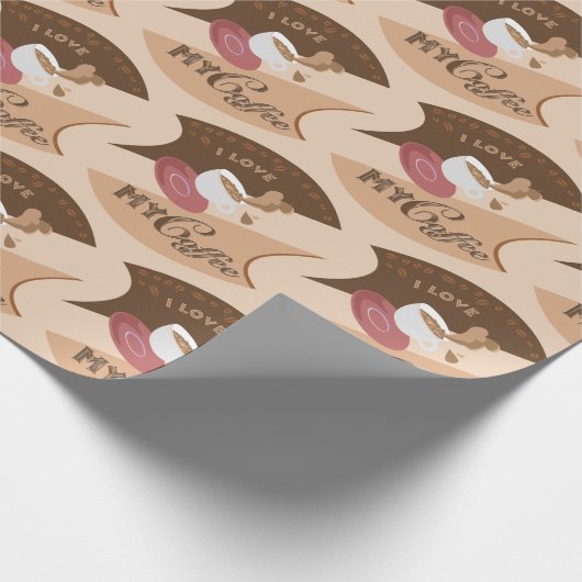 Papier Cadeau J'aime mon café Retro Java (Coin)