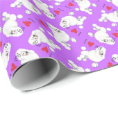 Papier Cadeau J'aime mon caniche (Coin rond)