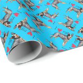 Papier Cadeau J'aime mon chien australien de bétail (Coin rond)