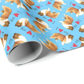 Papier Cadeau J'aime mon colley (Coin rond)