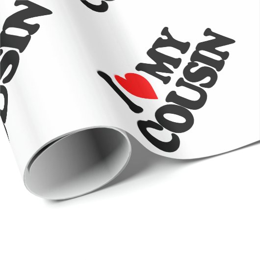 PAPIER CADEAU J'AIME MON COUSIN (Coin rond)