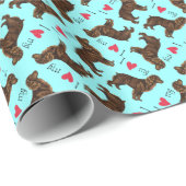 Papier Cadeau J'aime mon épagneul de Boykin (Coin rond)