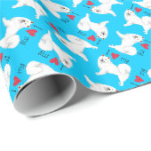 Papier Cadeau J'aime mon Eskie (Coin rond)