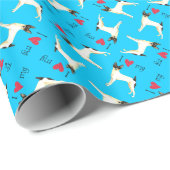 Papier Cadeau J'aime mon jouet Fox Terrier (Coin rond)