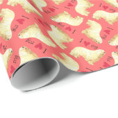 Papier Cadeau J'aime mon Komondor (Coin rond)