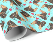 Papier Cadeau J'aime mon Leonberger (Coin rond)