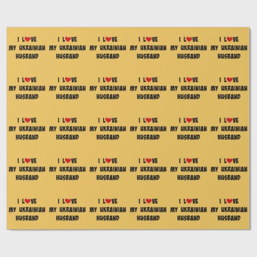 Papier Cadeau J'aime mon mari ukrainien (Plat)