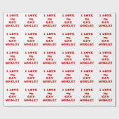 Papier Cadeau J'aime mon oncle gai (Plat)