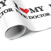 Papier Cadeau J'aime mon ophtalmologiste (Coin rond)