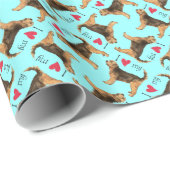 Papier Cadeau J'aime mon Otterhound (Coin rond)