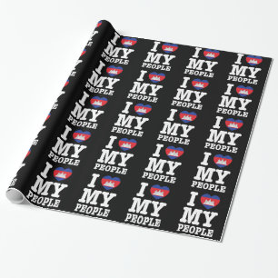 Papier Cadeau J'aime mon peuple khmer