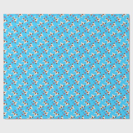 Papier Cadeau J'aime mon poseur rouge et blanc irlandais (Plat)