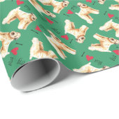 Papier Cadeau J'aime mon Terrier blond comme les blés enduit (Coin rond)