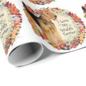 Papier Cadeau J'aime mon terrier gallois (Coin rond)