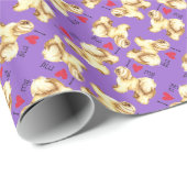 Papier Cadeau J'aime mon Terrier tibétain (Coin rond)