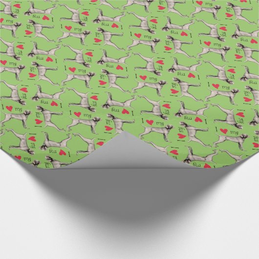 Papier Cadeau J'aime mon Weimaraner (Coin)