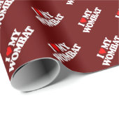 PAPIER CADEAU J'AIME MON WOMBAT (Coin rond)